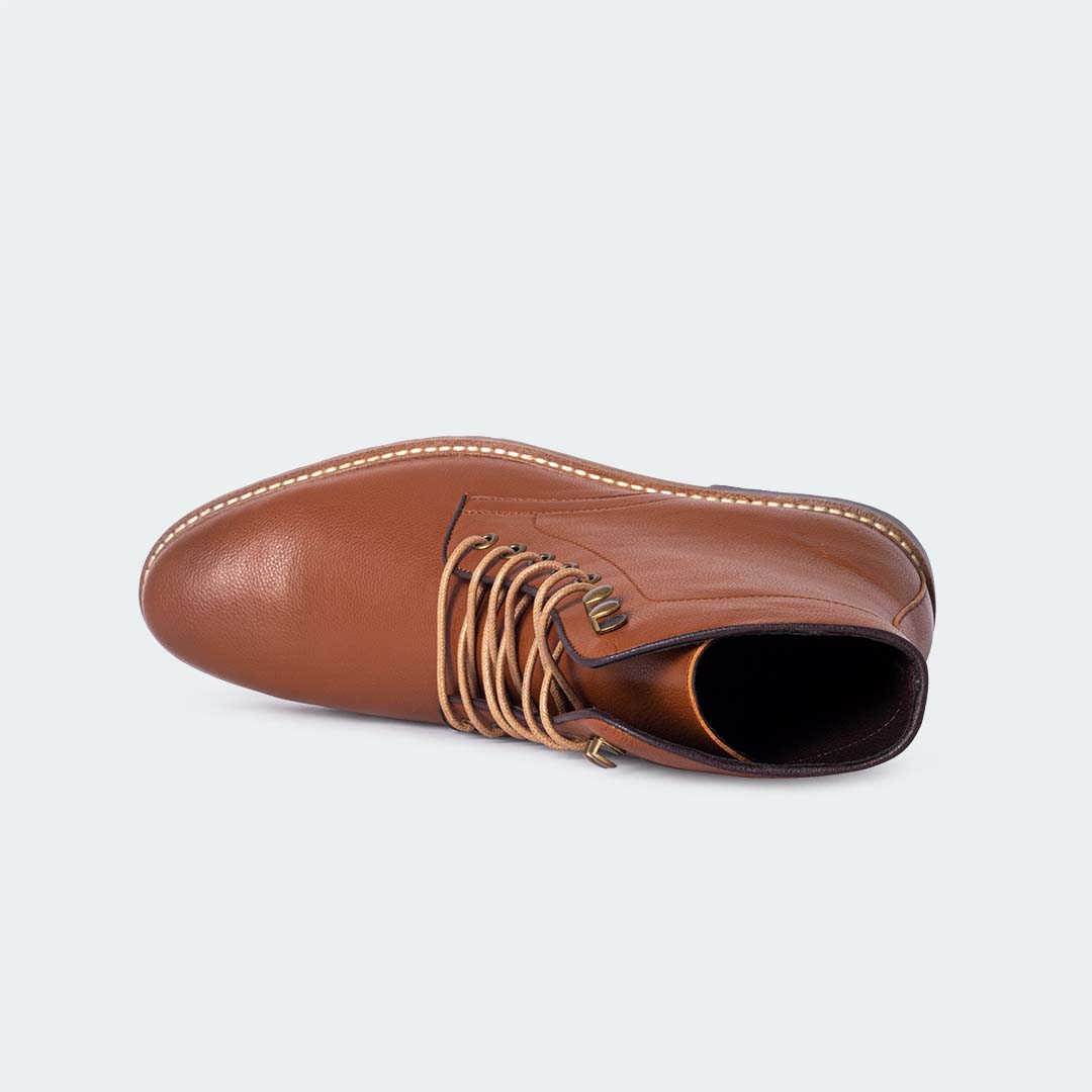 Caliber Shoes | Brown Lace Up Boots | For Men | NICHOLAS A500G