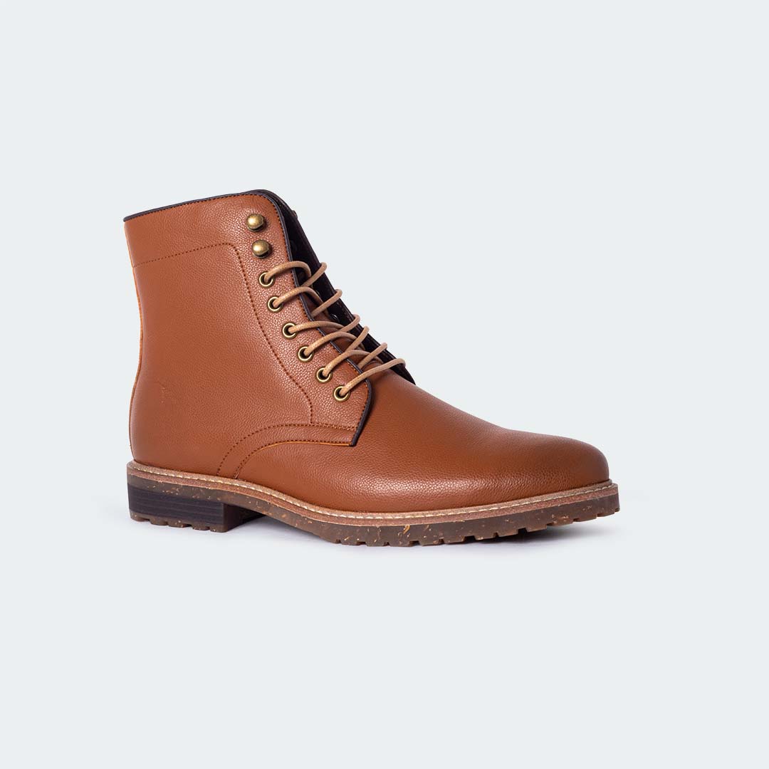 Caliber Shoes | Brown Lace Up Boots | For Men | NICHOLAS A500G