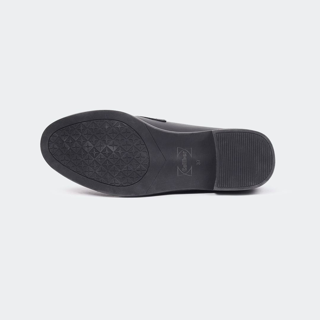 Women’s Black Formal Loafer Shoes – Slip-On with Rubber Sole