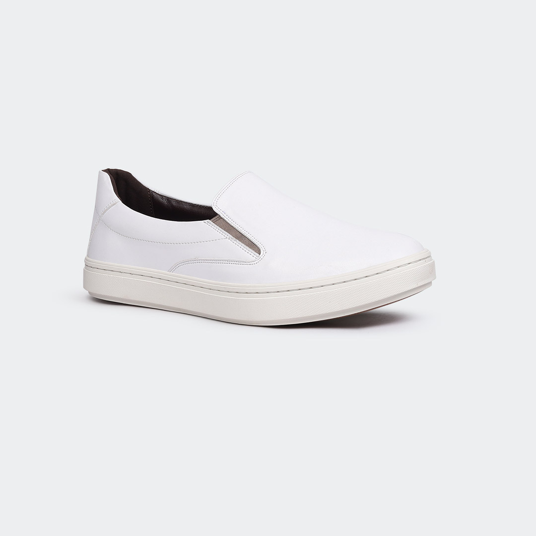 Caliber Men’s White Casual Slip-On Shoes