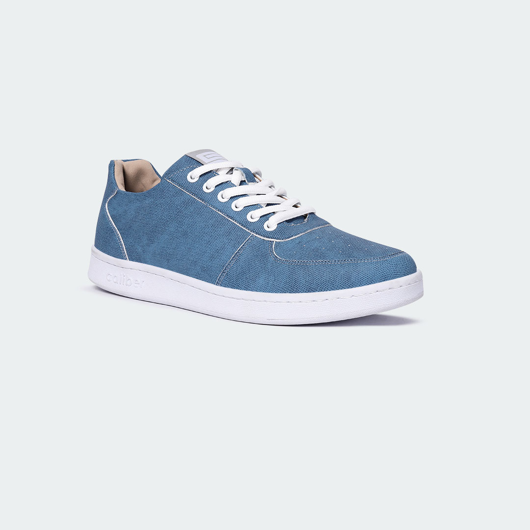 Caliber Men’s Blue Casual Sneakers – Lace-Up Rubber Sole