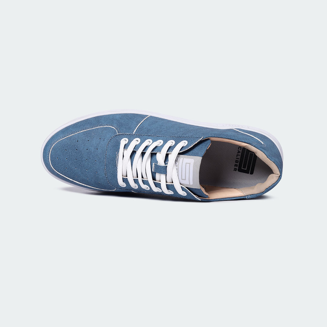 Caliber Men’s Blue Casual Sneakers – Lace-Up Rubber Sole
