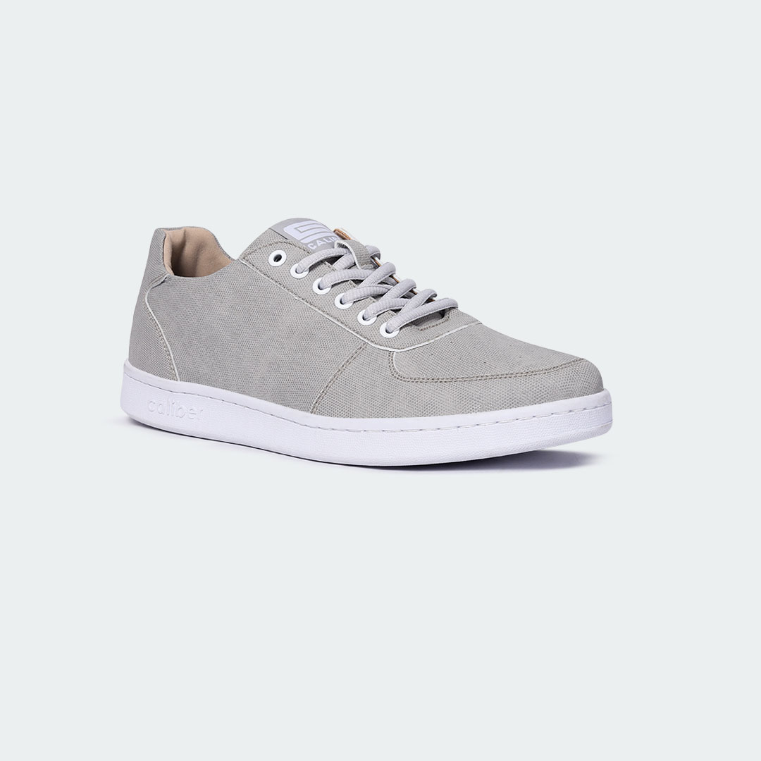 Caliber Men’s Grey Casual Sneakers – Lace-Up Rubber Sole