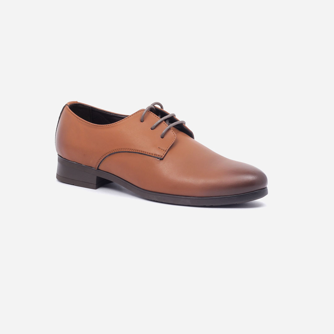 Men’s Coffee/R Lace-Up Formal Shoes – Pointed Toe with Rubber Sole