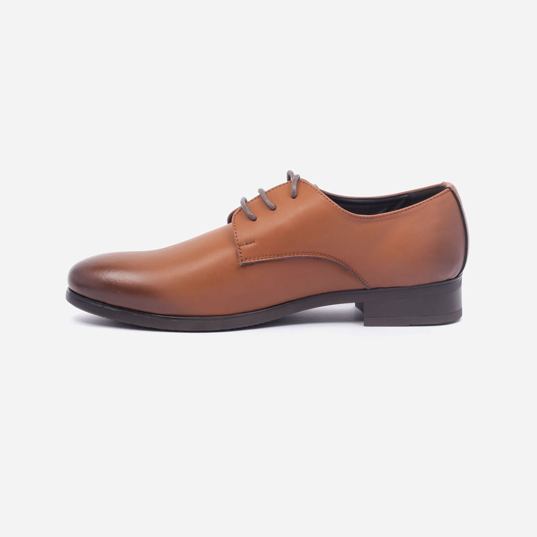 Men’s Coffee/R Lace-Up Formal Shoes – Pointed Toe with Rubber Sole