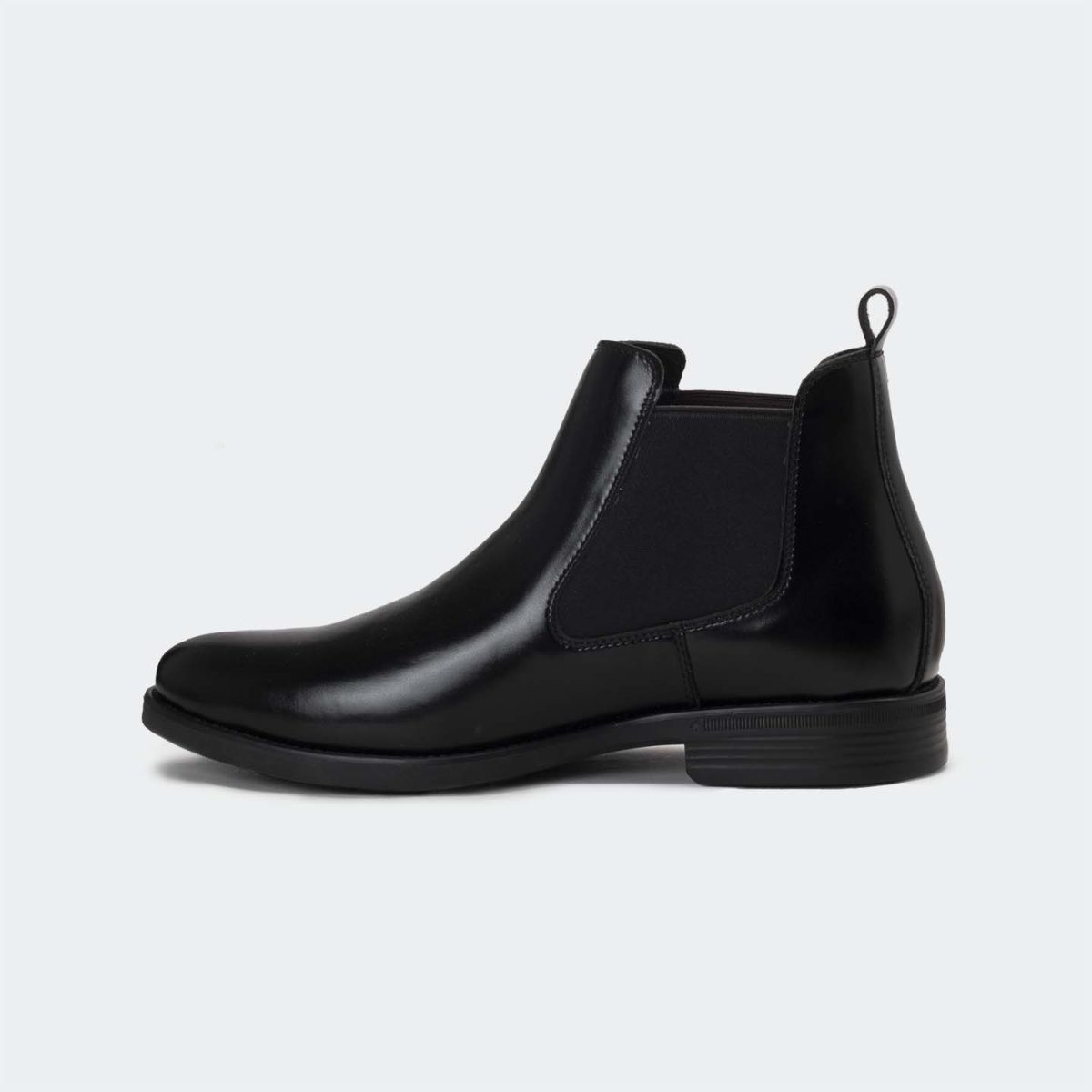 Caliber Men’s Black Chelsea Boots – Slip-On with Rubber Sole