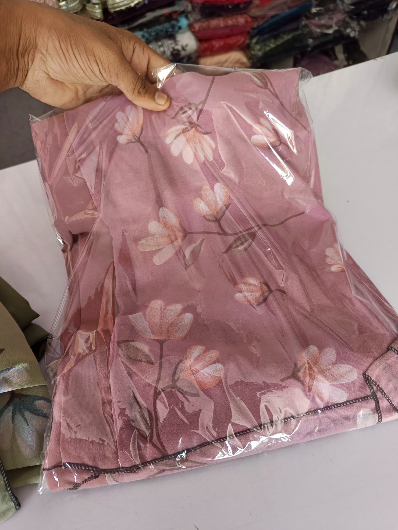 Floral Printed Pink  abaya