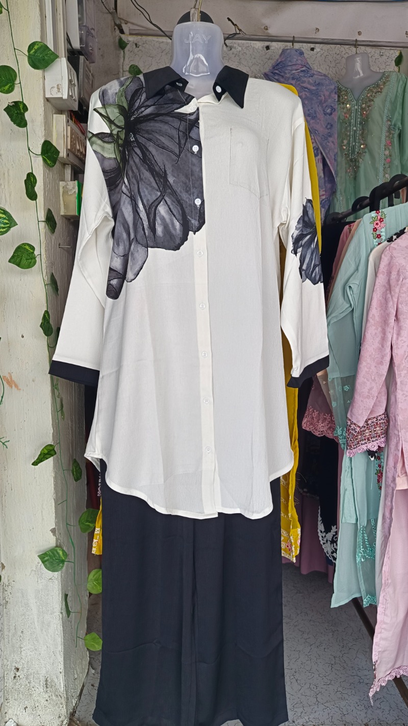 White Floral Print imported cord set | Ladies Beautiful Dress Biratnagar