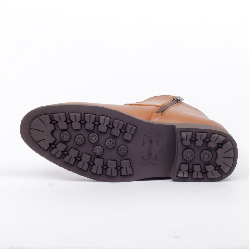 Men’s Coffee Boots – Side-Chain Lace-Up with Rubber Sole