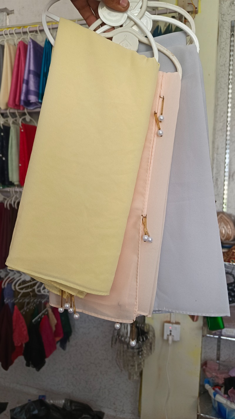 Chiffon hijab with  pearls