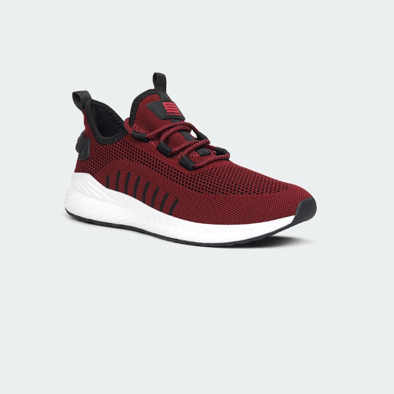 Men’s Maroon Sport Shoes – BOLT Lace-Up Sneakers with EVA Sole