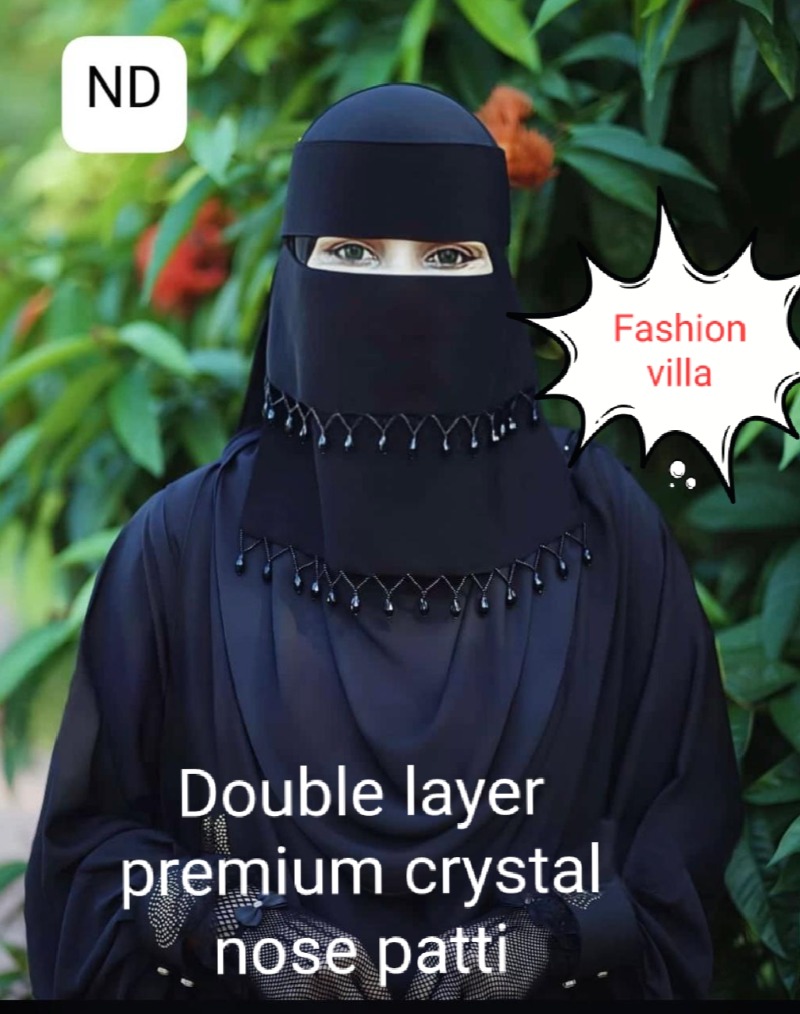 Double Layer Premium Crystal Nose Patti Niqab