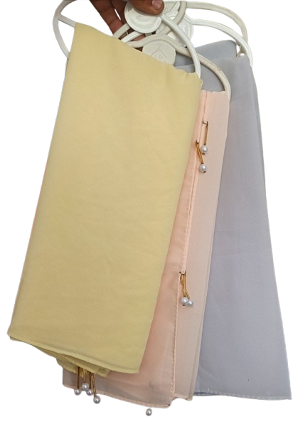 Chiffon hijab with  pearls